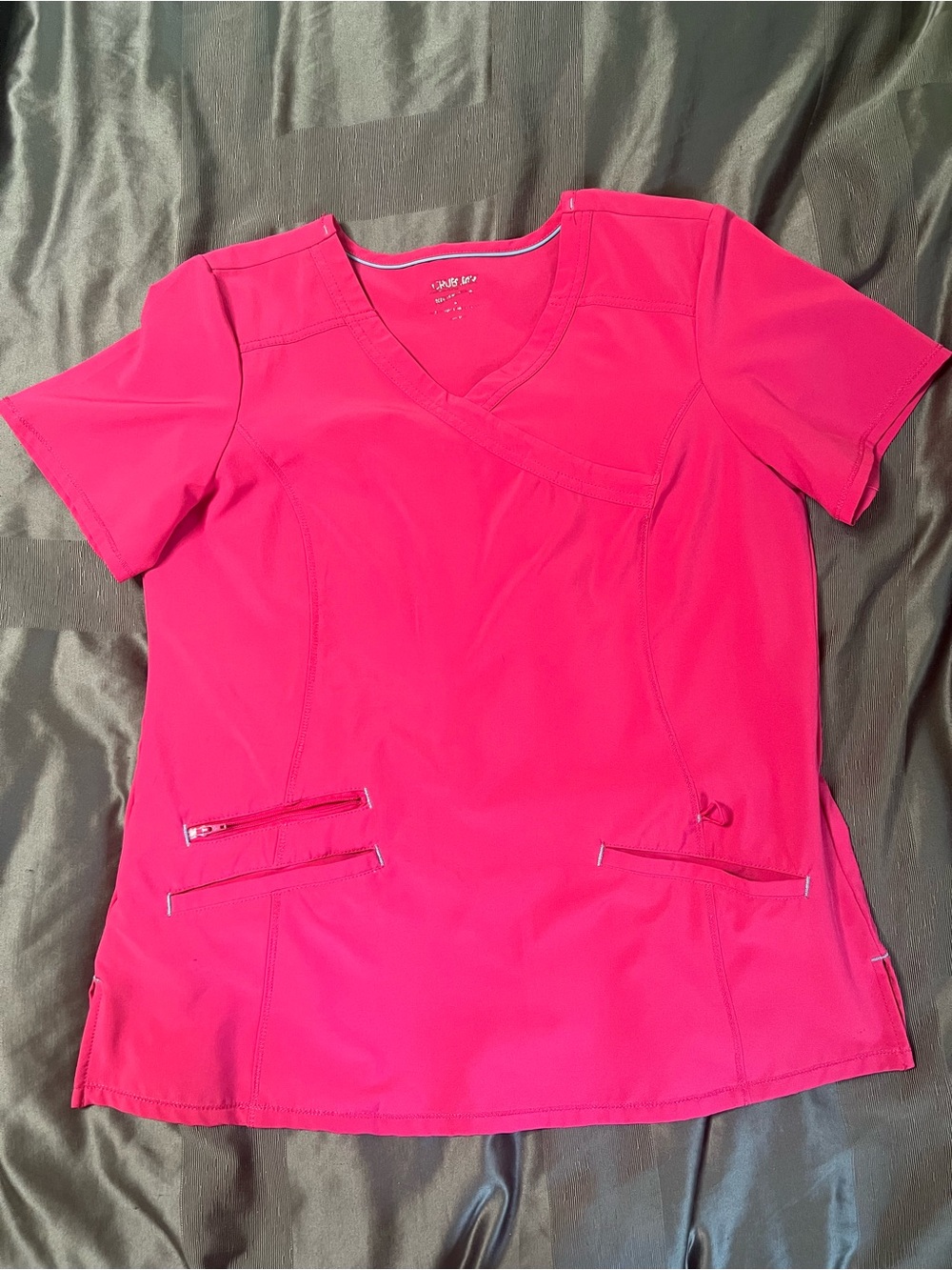 Scrubstar Women's Active V-Neck Scrub Top in Bright Pink